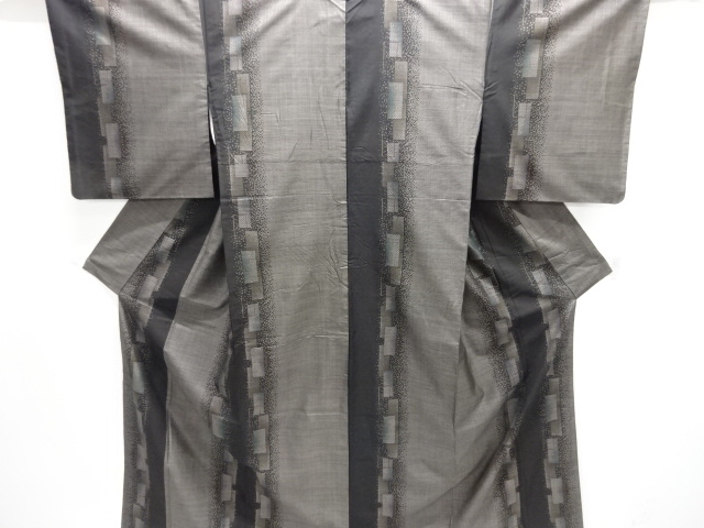 JAPANESE KIMONO / SILK / DORO OSHIMA TSUMUGI / WOVEN ABSTRACT SQUARE